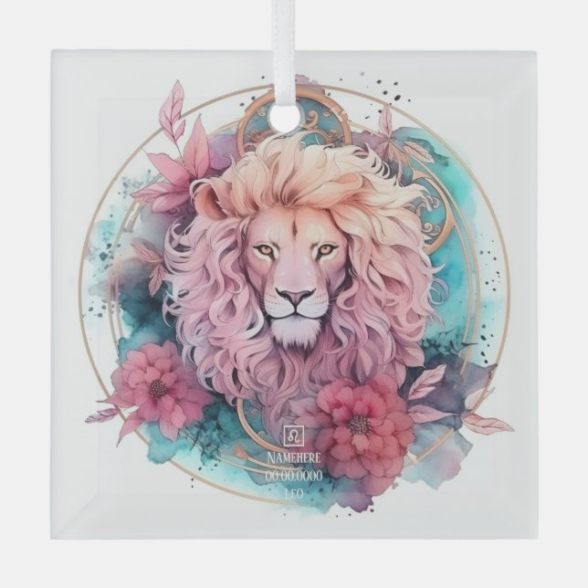 Create Your Own Beautiful Leo Zodiac Glass Tree Decoration (Front)