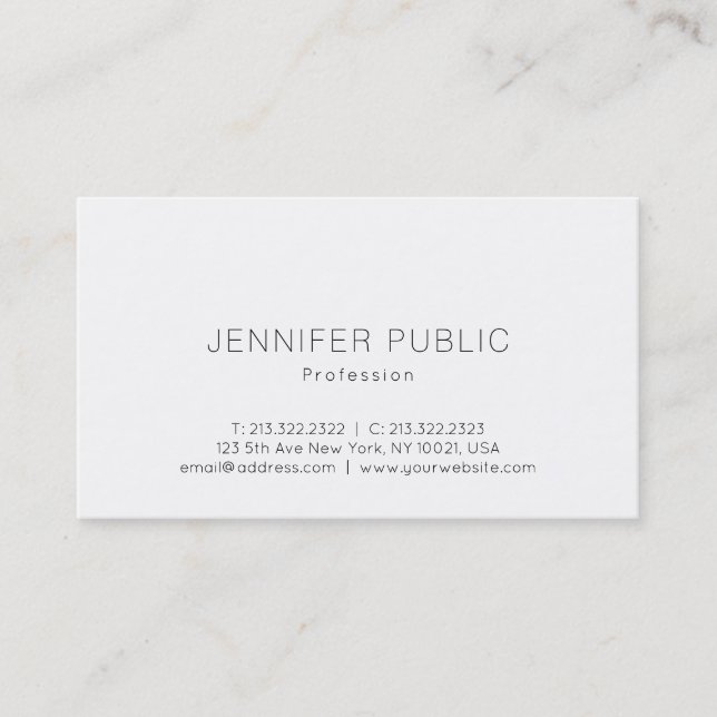 Create Your Own Beautiful Minimalist Template Business Card (Front)