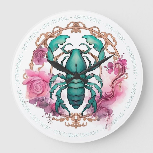 Create Your Own Beautiful Scorpio Large Clock (Front)