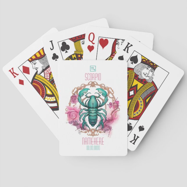 Create Your Own Beautiful Scorpio Zodiac Playing Cards (Back)