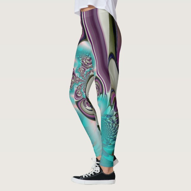 Create your own Beautiful Wedding Clothing Teal Leggings (Left)