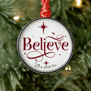 Create Your Own Believe Christmas Metal Ornament