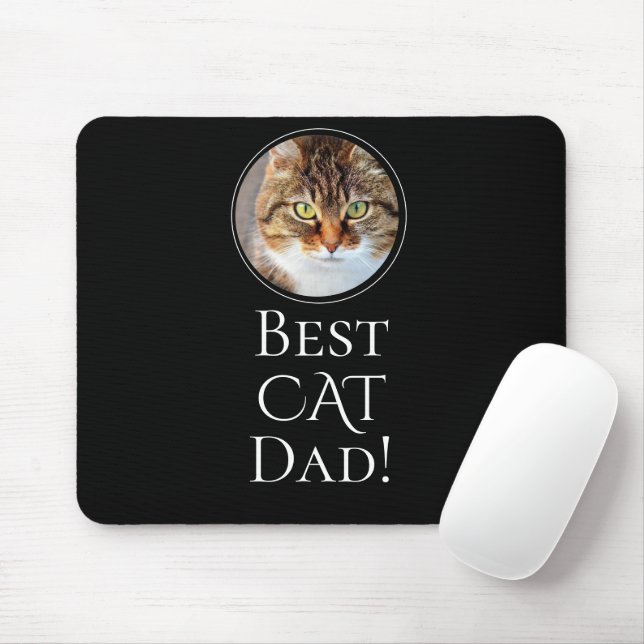 Create Your Own Best Cat Dad Personalised Photo  Mouse Pad (With Mouse)