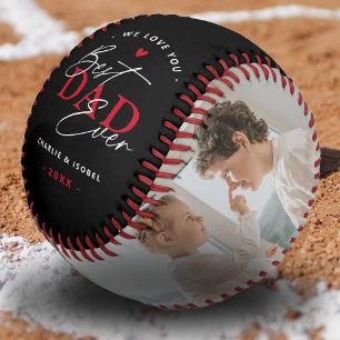 Create Your Own 'Best Dad Ever' 2 Photo Keepsake Baseball