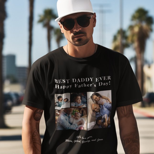 Create your own Best Dad Ever 4 photo collage T-Shirt (Creator Uploaded)