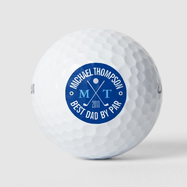 Create Your Own Best Dad Monogram Golf Balls (Front)