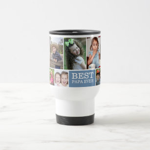 Create Your Own  Best Papa Ever  10 Photo Collage Travel Mug