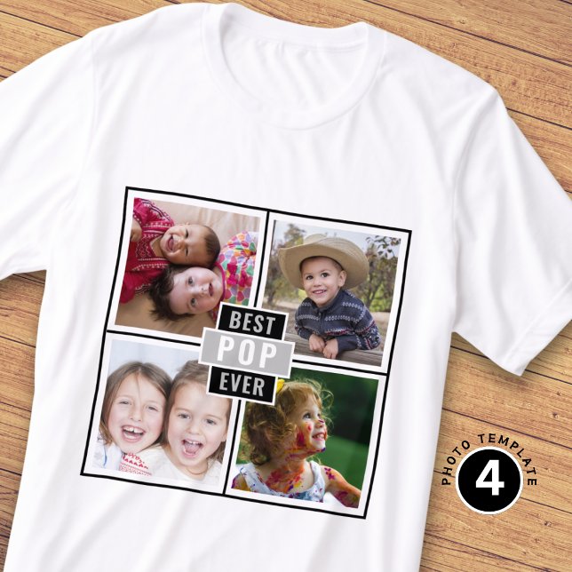 Create Your Own Best Pop Ever 4 Photo Collage  T-Shirt (Creator Uploaded)