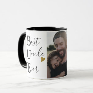 Create Your Own Best Uncle Ever Photo Black & Gold Mug