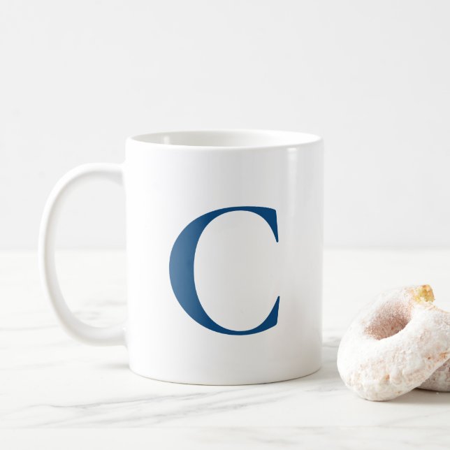 Create Your Own Big Blue Monogram Coffee Mug (With Donut)