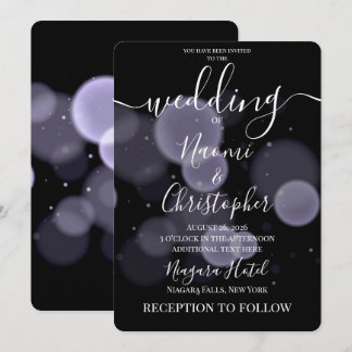 Create Your Own Big Bold Bokeh on Black Wedding Invitation