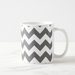 Create Your Own Big Charcoal Zigzag Pattern Coffee Mug