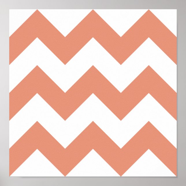 Create Your Own Big Dark Salmon Zigzag Pattern Poster (Front)