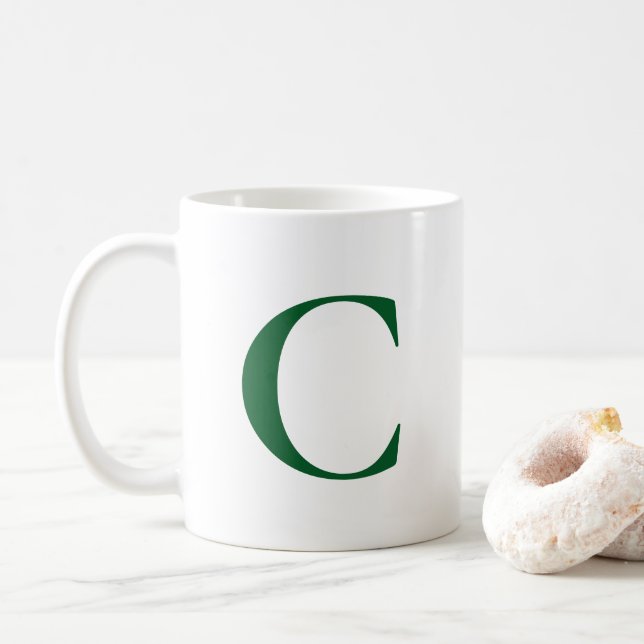 Create Your Own Big Green Monogram Coffee Mug (With Donut)