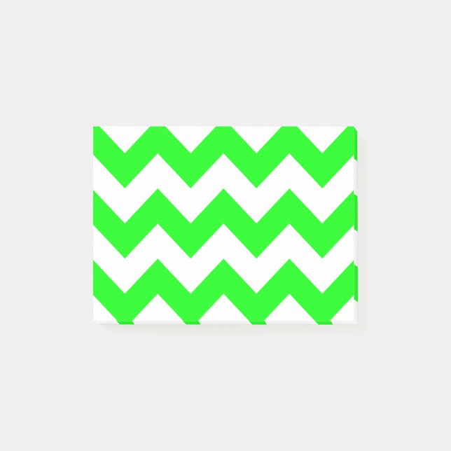 Create Your Own Big Lime Zigzag Pattern Post-it Notes (Front)