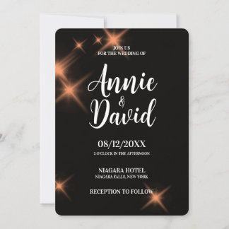 Create Your Own Big Orange Sparkles Wedding Invitation