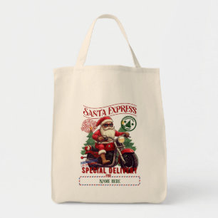 Create Your Own Biker Santa Gift Sack Tote Bag