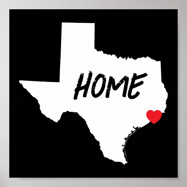 Create Your Own Black and White Texas Poster (Front)