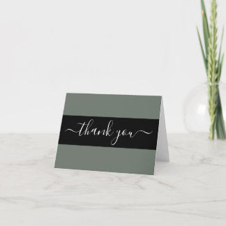 Create Your Own Black Belt Solid Colour Thank You Card