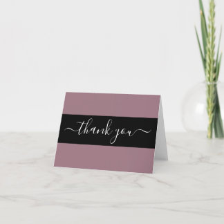 Create Your Own Black Belt Solid Colour Thank You Card