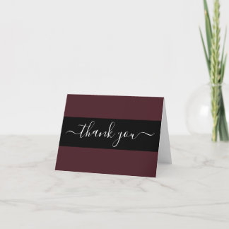 Create Your Own Black Belt Solid Colour Thank You Card
