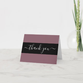 Create Your Own Black Belt Solid Colour Thank You Card