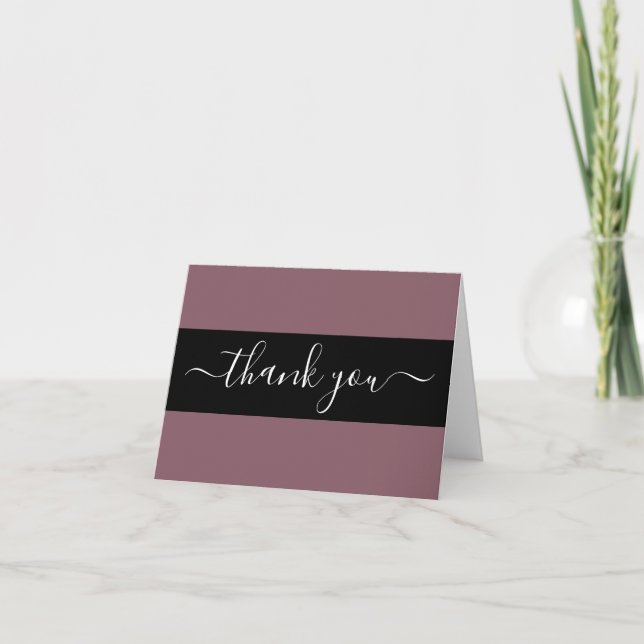 Create Your Own Black Belt Solid Colour Thank You Card (Front)