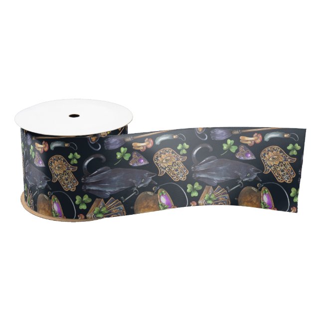 Create Your Own Black Cat Tarot Magic Satin Ribbon (Spool)