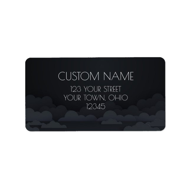 Create Your Own Black Clouds Return Address Label (Front)
