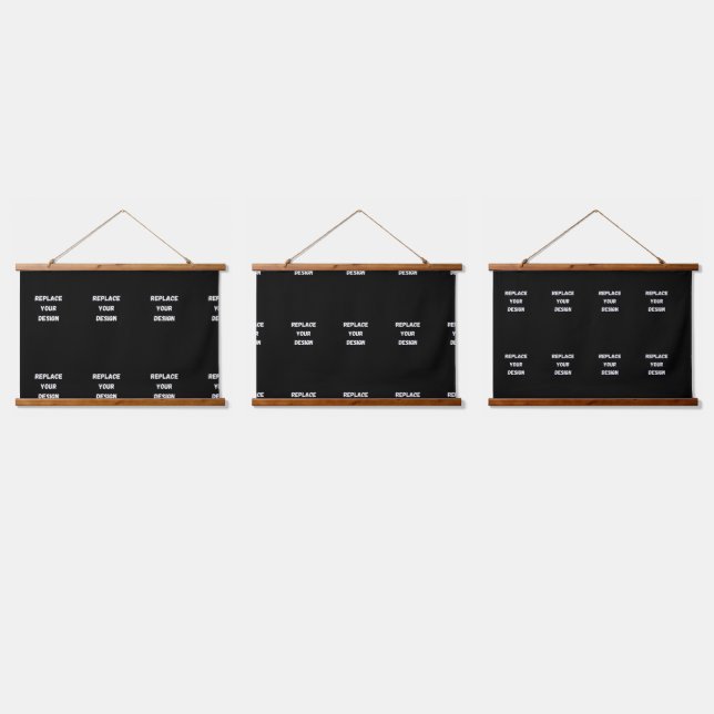  Create Your Own Black Custom Design Hanging Tapestry (Triple)
