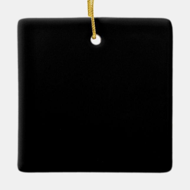 Create Your Own Black Custom Design Holiday Card Ceramic Ornament (Front)