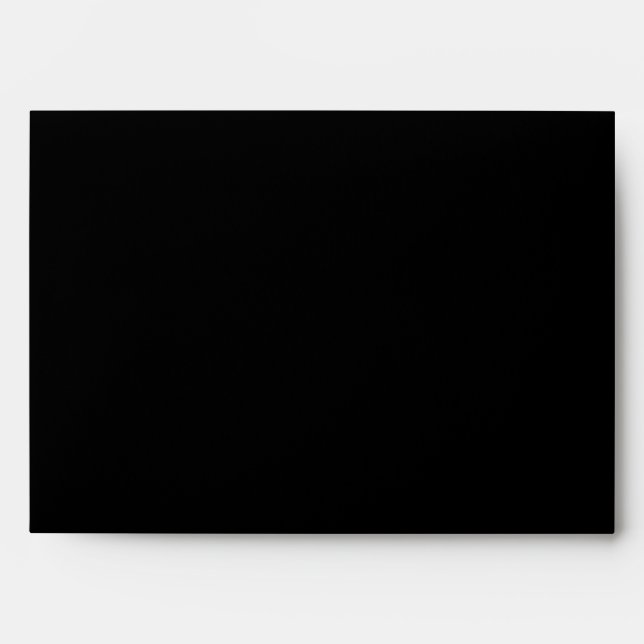 Create Your Own Black Custom Design Holiday Card Envelope (Front)