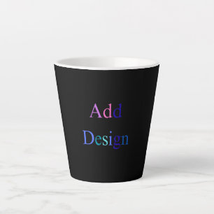 Create Your Own Black Custom Design Latte Mug