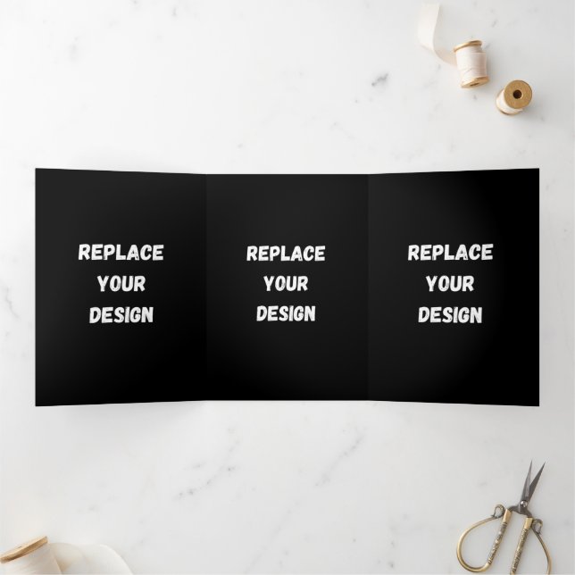  Create Your Own Black Custom Design Tri-Fold Programme (Inside)