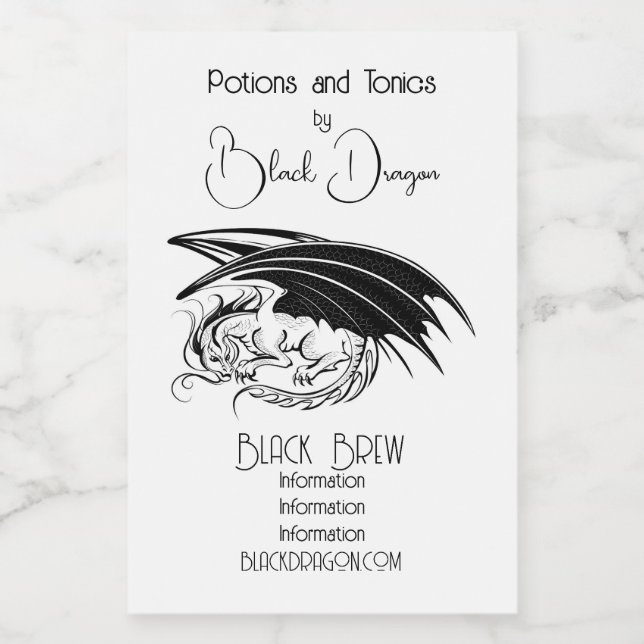 Create Your Own Black Dragon Food Label (Single Label)