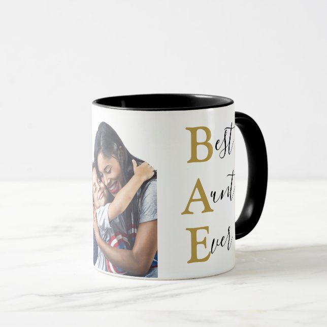 Create Your Own Black Gold Best Aunt Ever Photo  Mug (Front Right)
