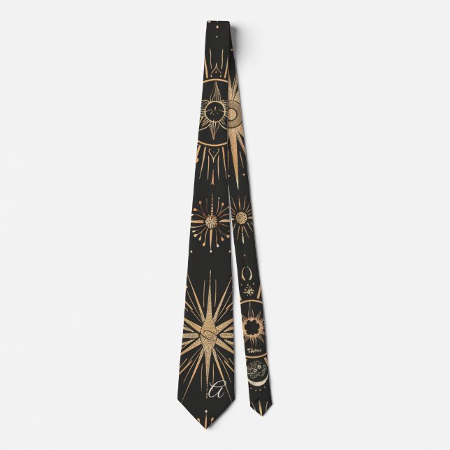 Create Your Own Black & Gold Celestial Magical Eye Tie (Front)