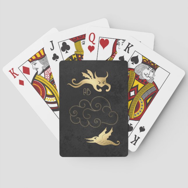 Create Your Own Black & Gold Demons Playing Cards (Back)