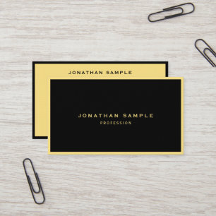 Create Your Own Black & Gold Elegant Luxury Linen Business Card