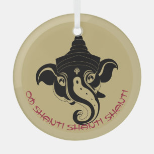 Create Your Own Black & Gold Ganesh Glass Tree Decoration