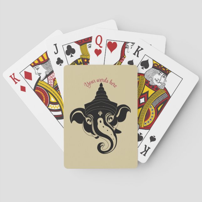 Create Your Own Black & Gold Ganesh Playing Cards (Back)