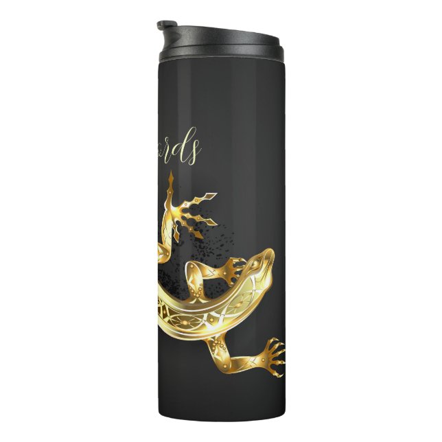 Create Your Own Black & Gold Lizard Thermal Tumbler (Rotated Right)