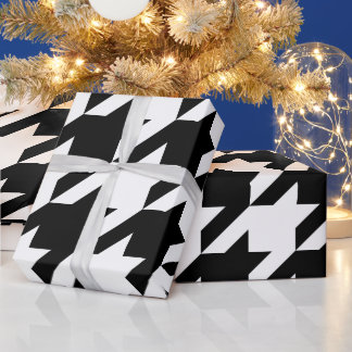 Create Your Own Black Houndstooth Wrapping Paper