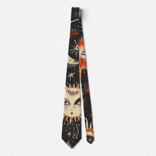 Create Your Own Black Orange Celestial Tie