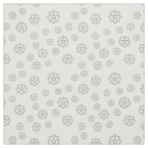 Create Your Own Black Pentacles White Fabric