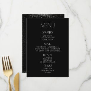 Create Your Own - Black Speckled Back Menu