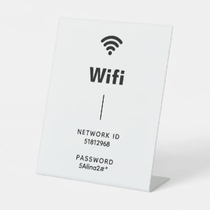 Create Your Own Black & White Simple Wifi  Pedestal Sign