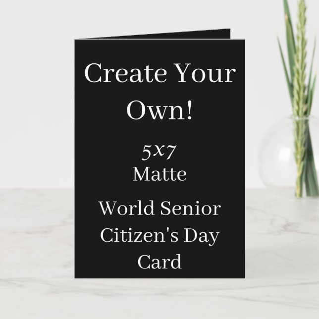 Create Your Own Black World Senior Citizen's Day Card (Front)