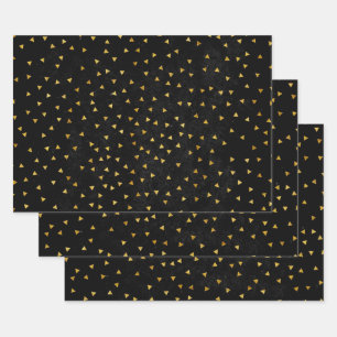 Create Your Own Blank Black and Gold  Wrapping Paper Sheet