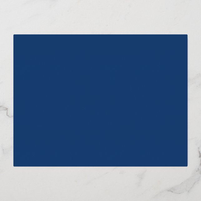 Create Your Own blank dark blue Foil Holiday Postcard (Front)